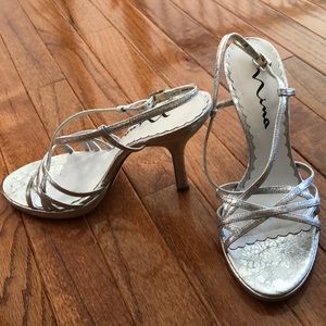 Nina Gish silver dress sandals